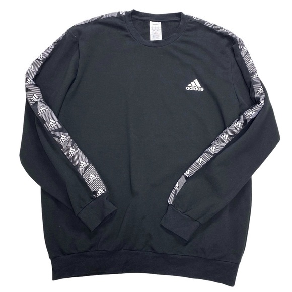 Adidas Essential Logo Tape Sleeves Sweatshirt in Black - Picture 6 of 7